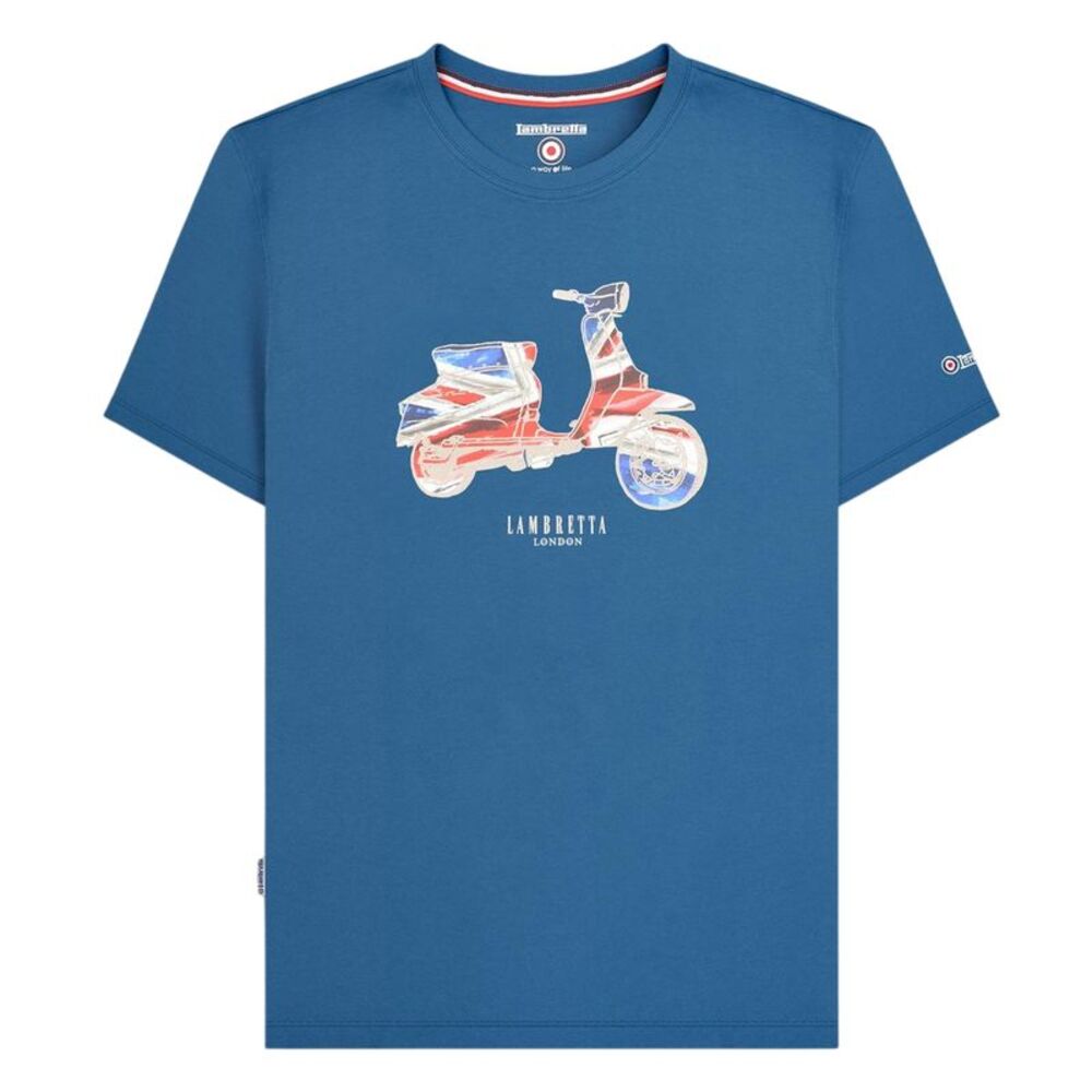 Lambretta Mens Flag Regular T-Shirt / Blue